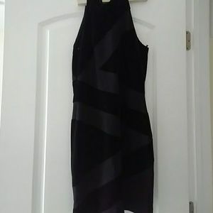 Shelli Segal blk mini dress with velvet detail